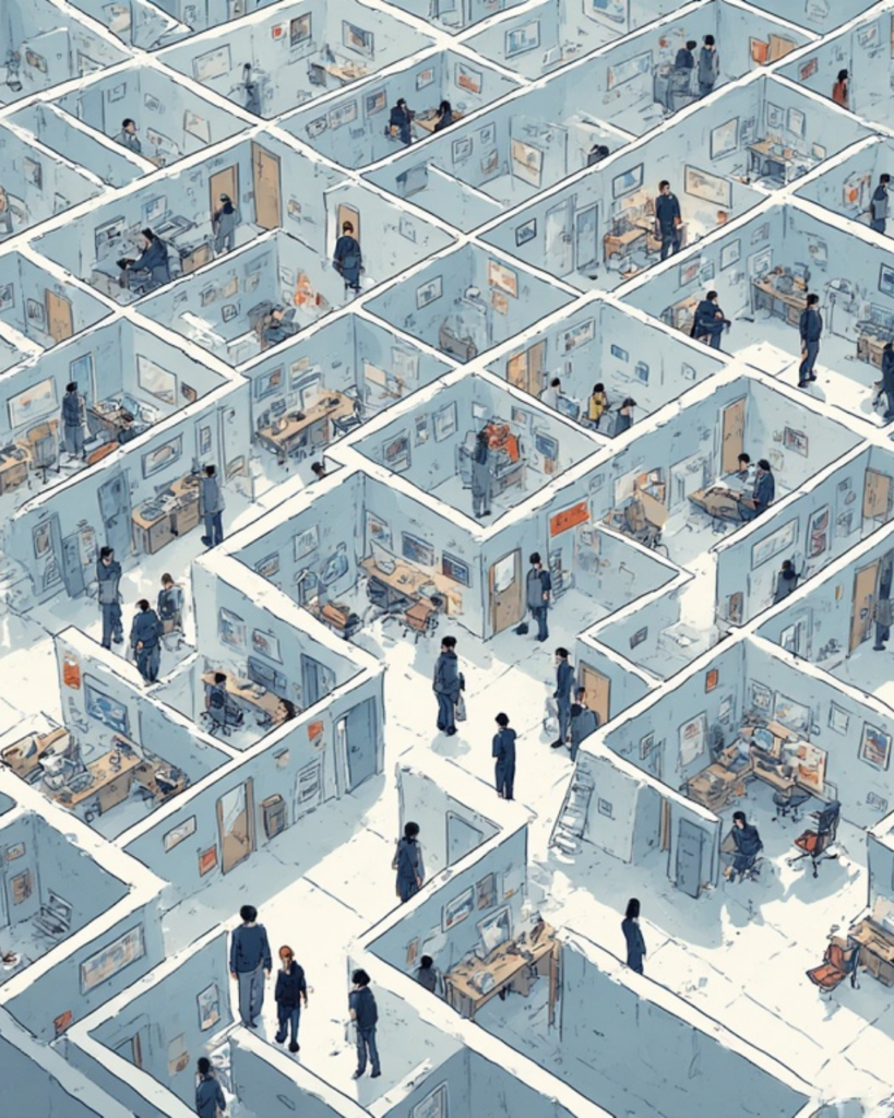 labyrinth-like office